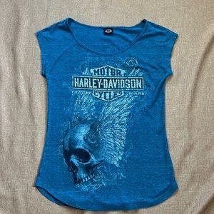 Harley Davidson Bling Shirt Skull and Wings